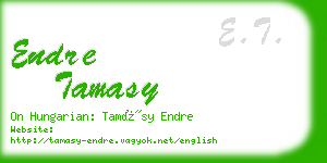 endre tamasy business card